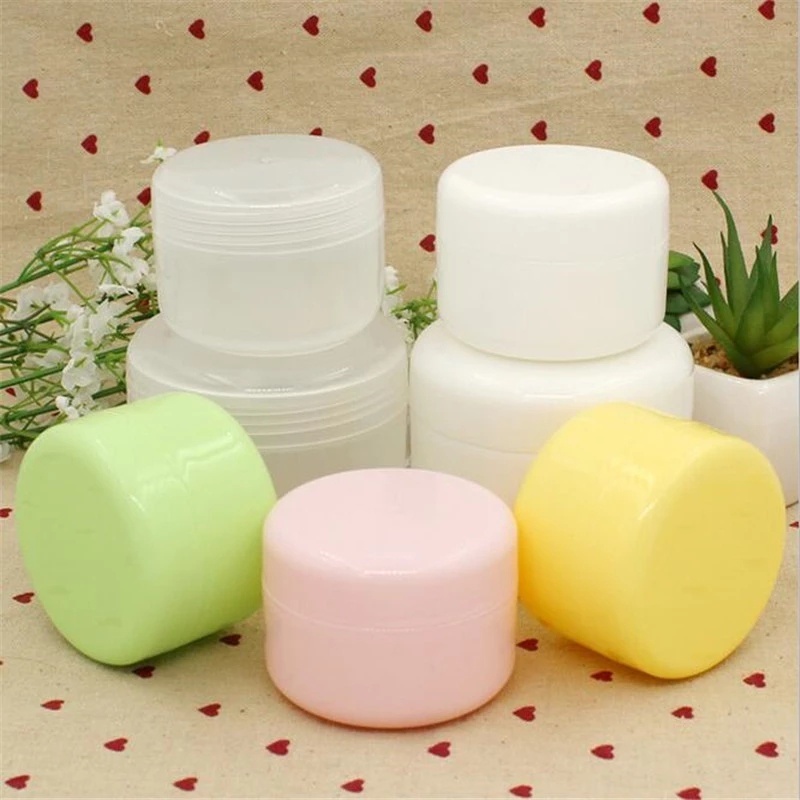 10 / 20 / 30g Botol Krim Wajah Lotion Kosmetik Portable Bentuk Bulat Untuk Travel