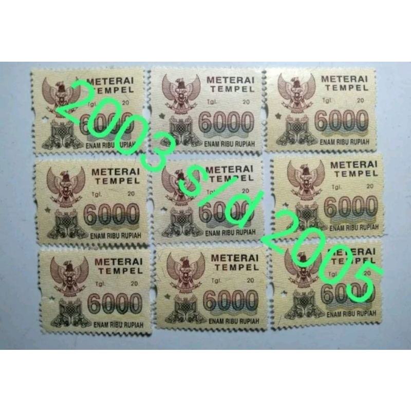 

Meterai 6000 Tahun pemakaian 2003, 2004, 2005 (A13)