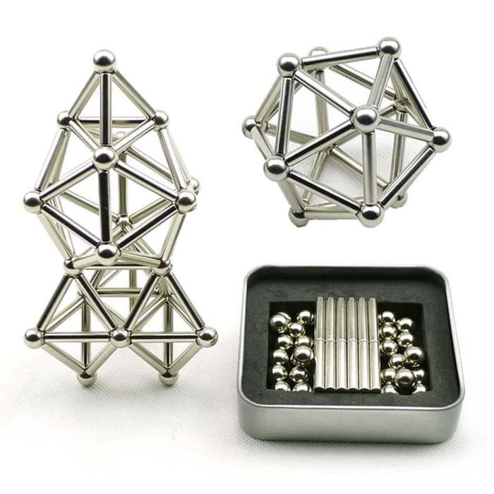 Mainan Magnetik Steel Metalic Stick and Bucky Balls -GM22