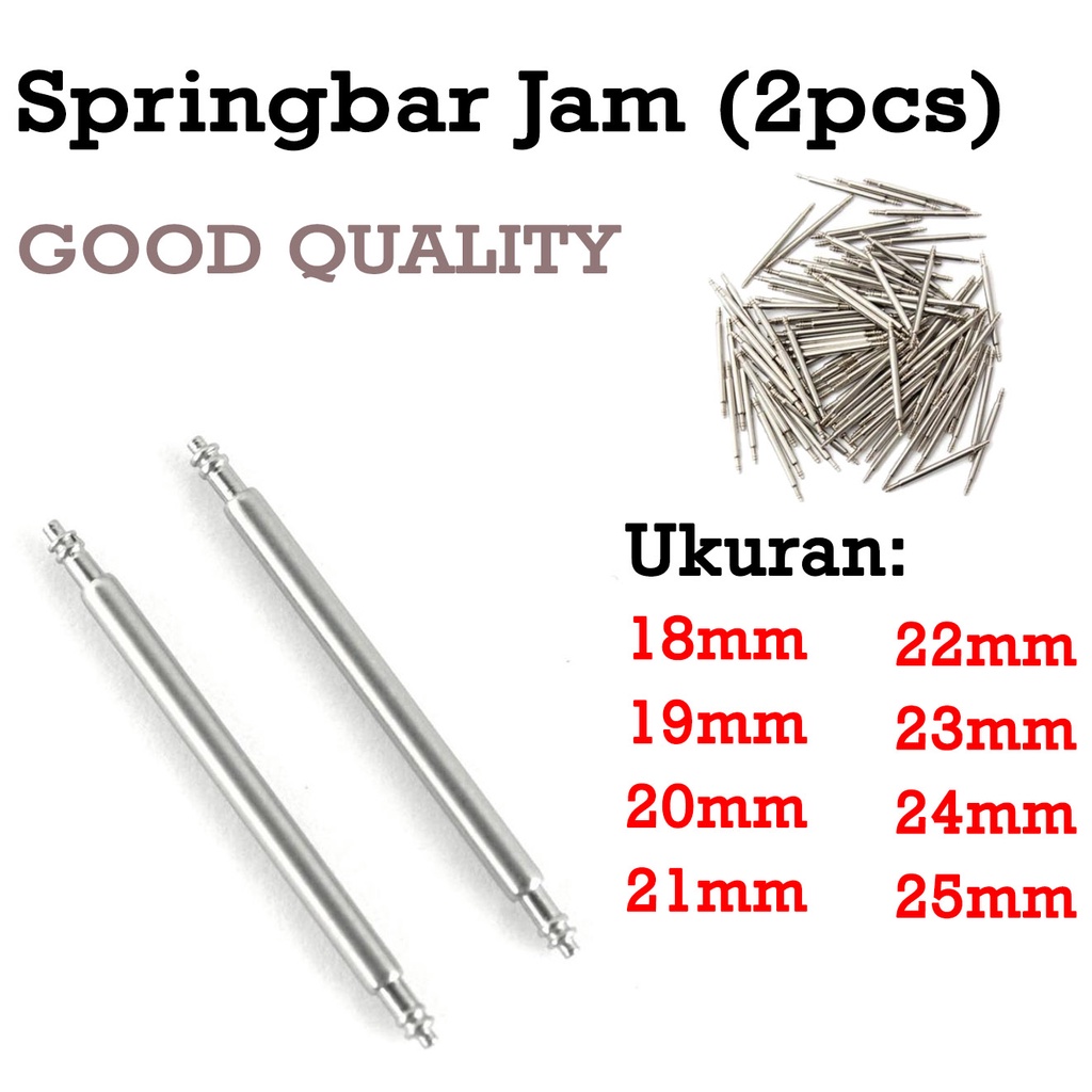 SPRING BAR Jam tangan Springbar watch strap 18mm 20mm 22mm 24mm 25mm Pen Stainless Steel tali milimeter