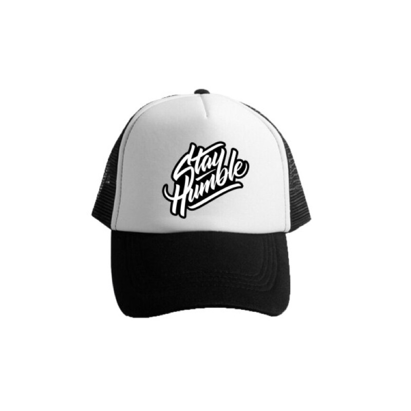 Topi Trucker Stay Humble - Hitam Putih