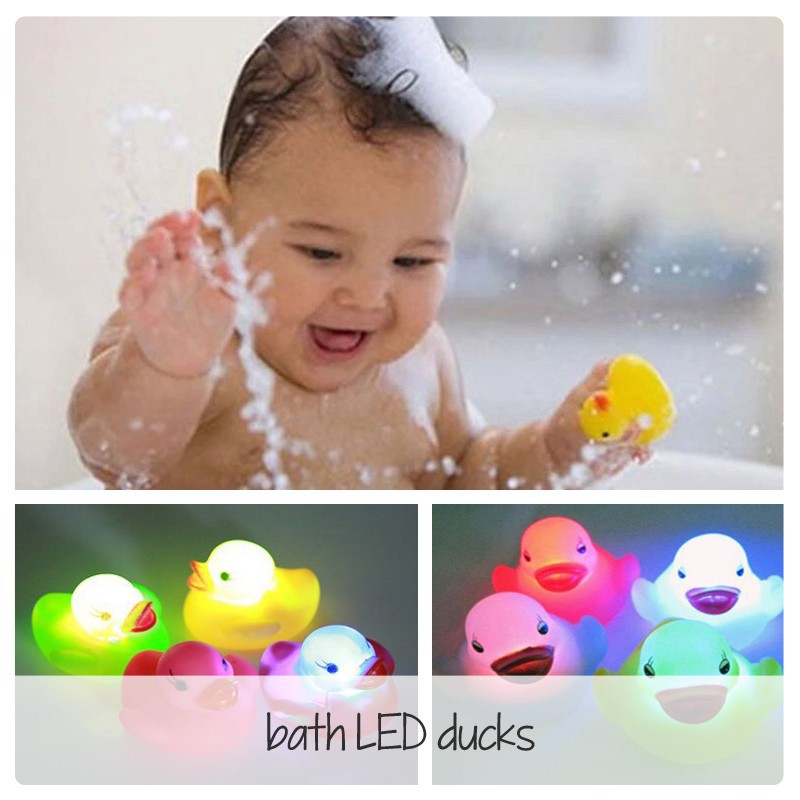 Albama - Mainan Bebek Karet LED / Bebek Karet LED / Bebek Mandi Nyala / Bath Duck Toy / Mainan Mandi Anak / Bebek Karet