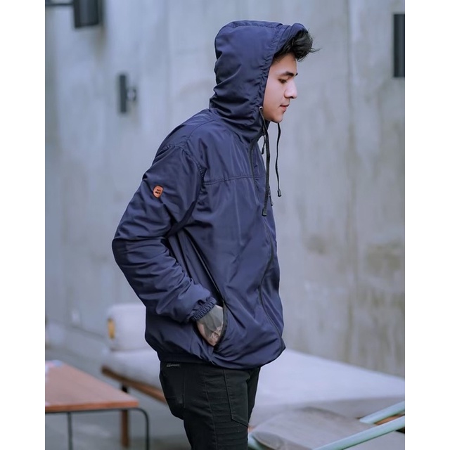 Jaket Waterpoof FULL BLACK Jaket Parasut Jaket Pria Jaket Rebel Id Original Product