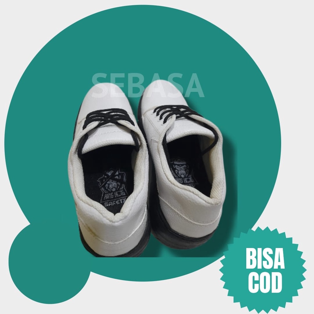 sepatu safety pendek tali warna putih - 39