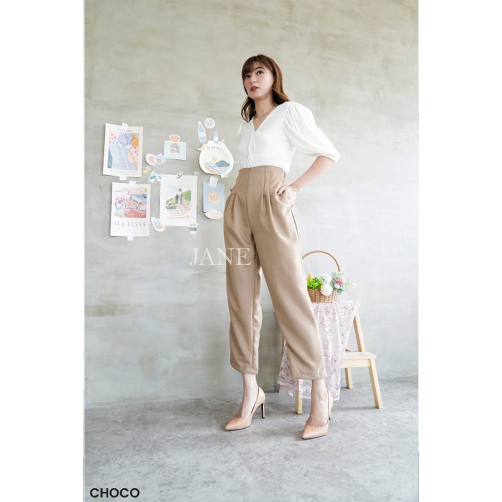 JANE COLLECTION || Celana Panjang Kantor Casual Celana Kulot Longpants Sasa