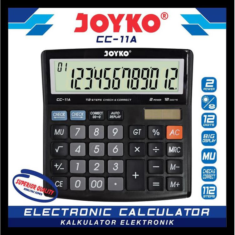 

Big Sale Calculator / Kalkulator Joyko Cc-11A / 12 Digits / Check Correct Keren