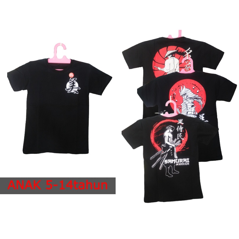 kaos samura anak 5-14 tahun /pakaian anak laki laki /kaos jepang/baju samurai anak/ ATASAN ANAK ANAK
