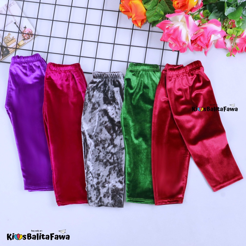 Legging Cleo Uk 3-12 Bulan / Celana Leging Panjang Balita Bludru Polos Anak Perempuan Pants Import