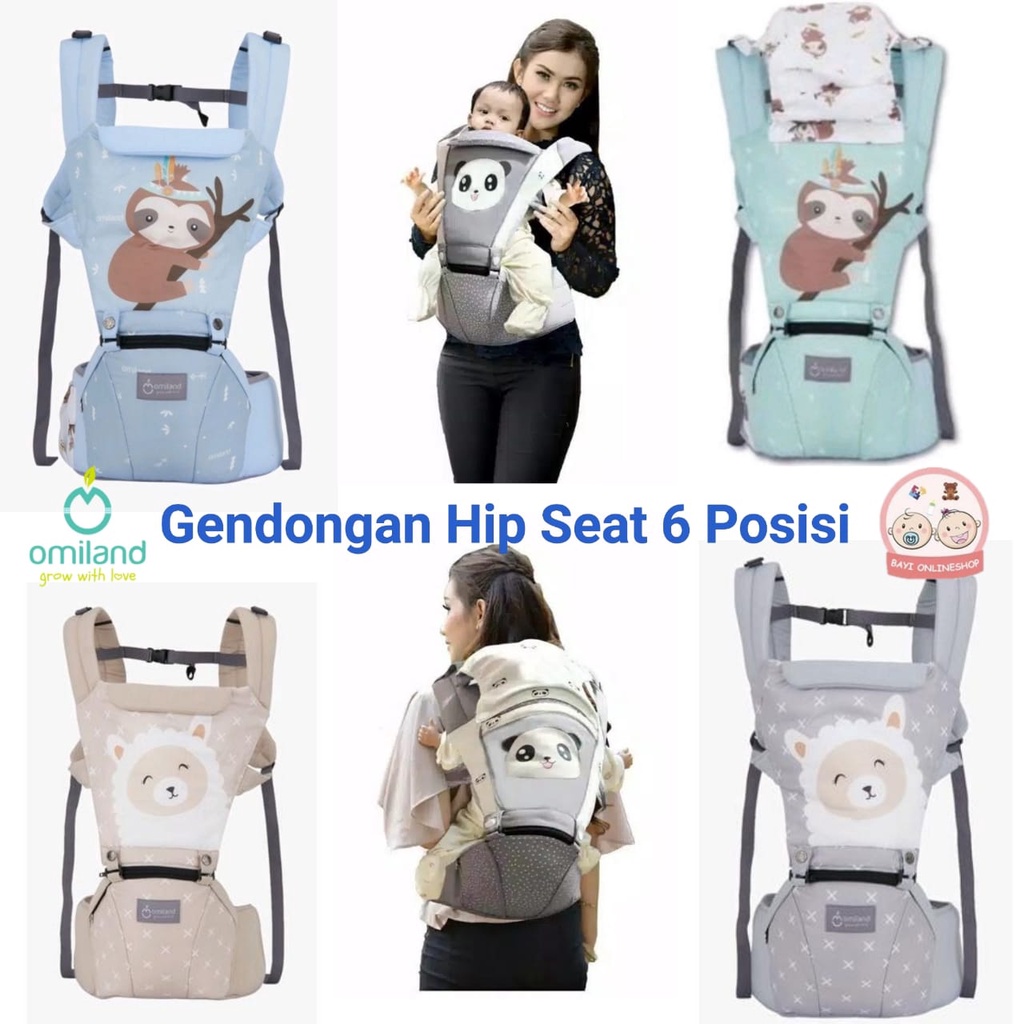 Omiland Gendongan Hipseat Bisa 6 Posisi Alpaca Sloth Series