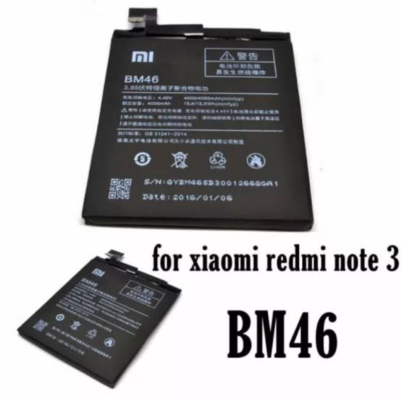 BATRE hp xiomi redmi not 3 original
