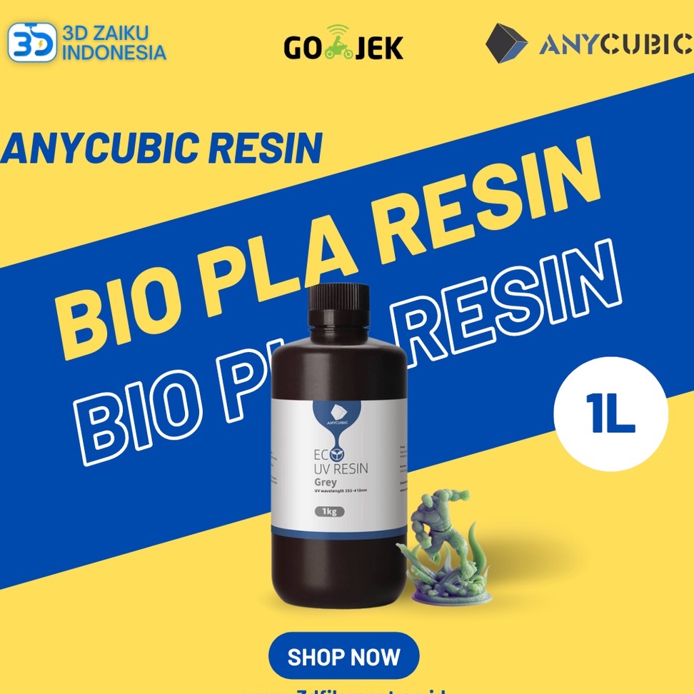 Anycubic Photon Bio PLA Resin 3D Printer Refill 1 Liter Stok Baru