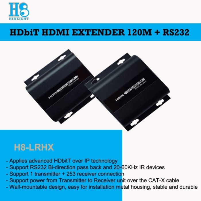 HDbitT HDMI Extender With RS232 Support 1 Transmitter 120M (HINEIGHT(H8))