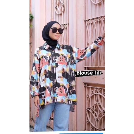 BLOUSE WANITA MUSLIM / ATASAN WANITA LENGAN PANJANG / BLOUSE KOMBINASI