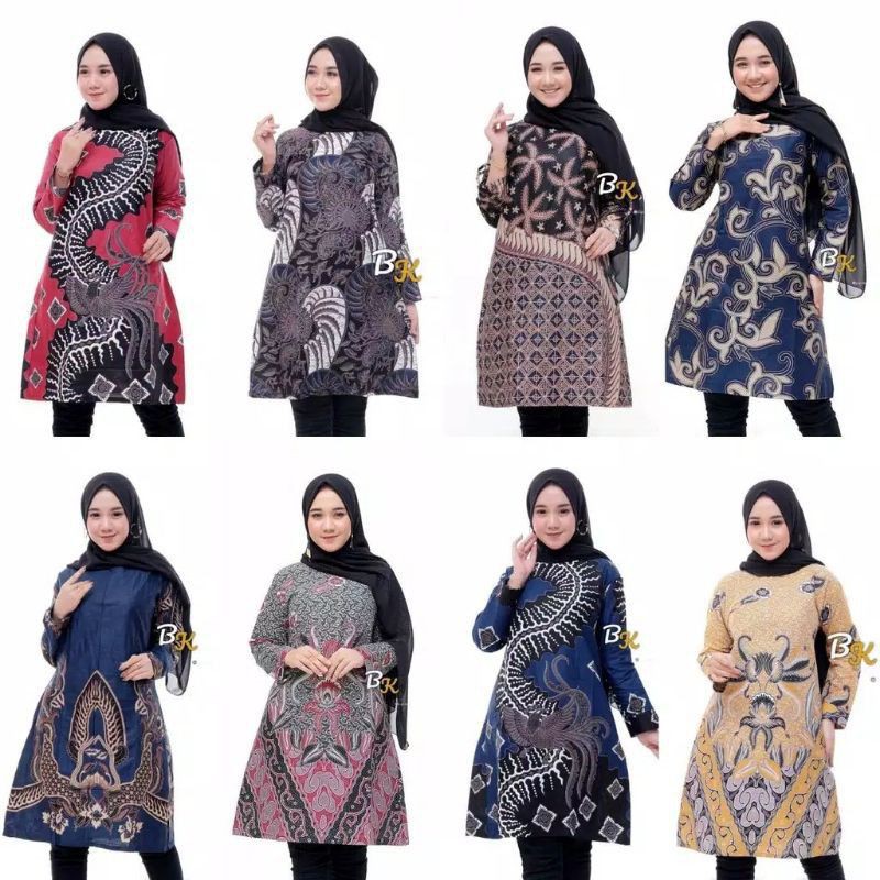 BAJU TUNIK BATIK FASHION ATASAN TUNIK CEWEK KANTOR OUTER SOLO TD 209