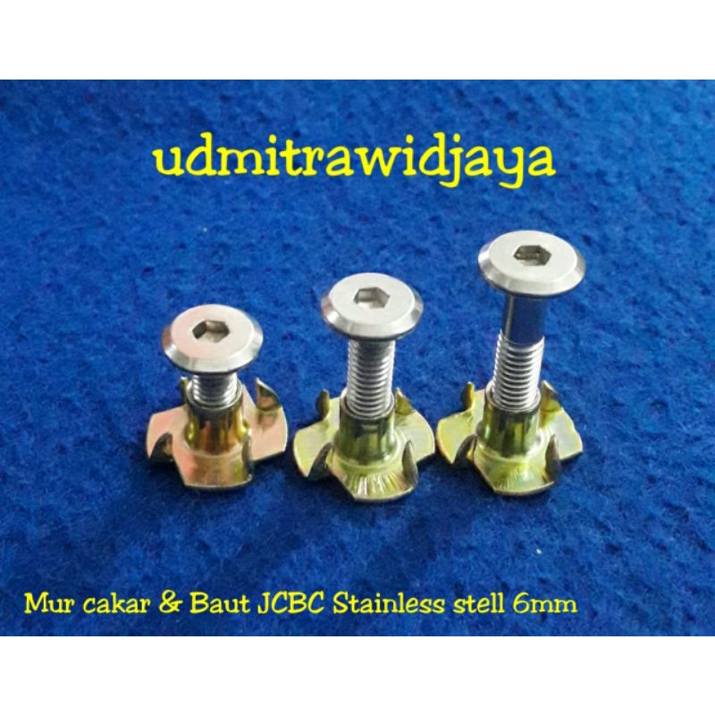 Baut speaker M6 stainless baut mur cakar 6mm baut box speaker baut tirus verseng ss flat L model JCBC accesories speaker miniatur baud salon spiker anti karat