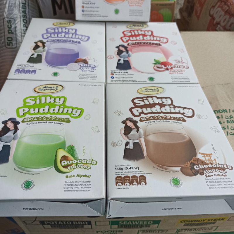 

Silky Pudding Puding Bubuk Susu Avocado Peach Cokelat Taro Lychee Leci