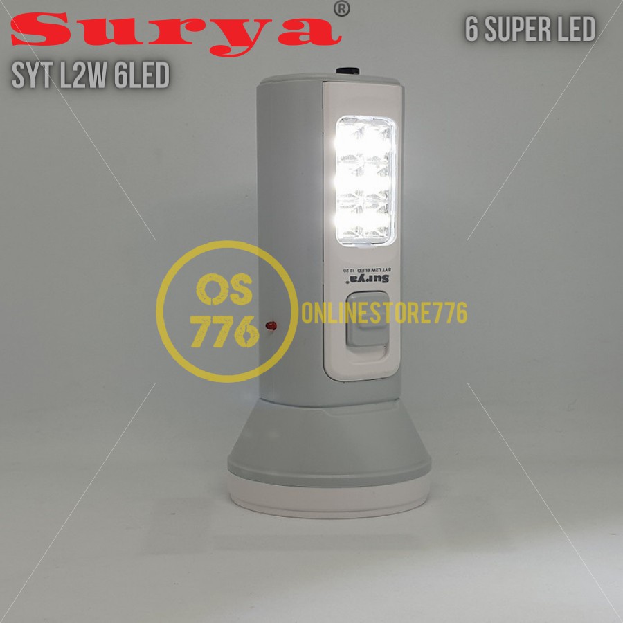 LAMPU SENTER EMERGENCY DARURAT SURYA SYT L2W 6SMD / SENTER DARURAT SURYA SYT L2W 6LED / CAHAYA PUTIH / RECHARGEABLE