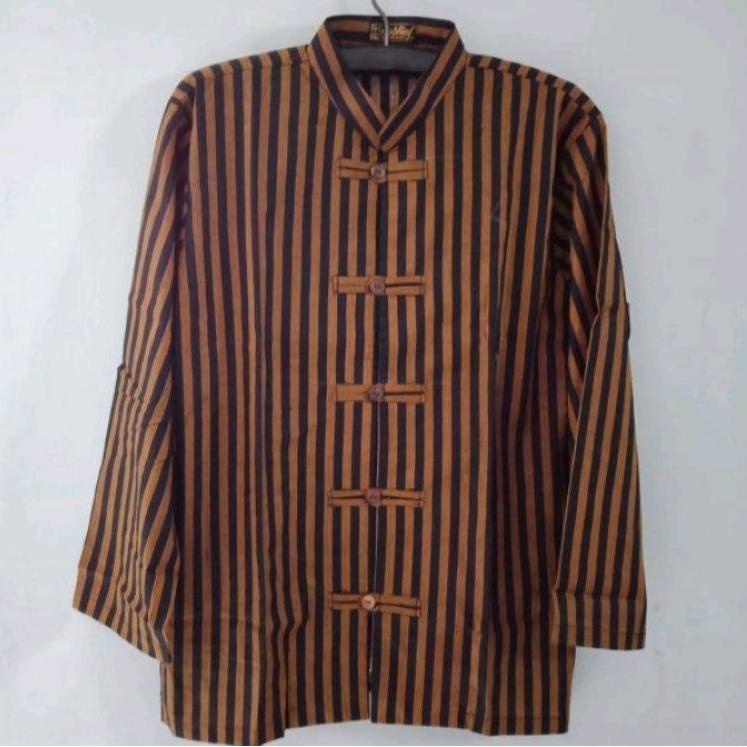 kebaya wanita Tren Kekinian.. SURJAN LURIK KERAH SANGHAI | BAJU KOKO LURIK