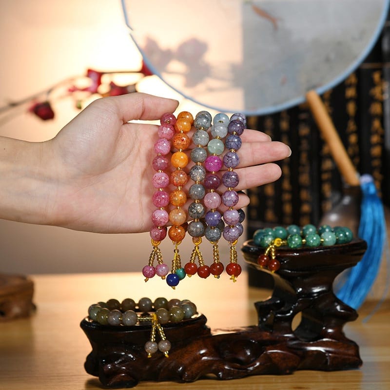 Cracked Stone Charm Colorful Jade Bracelet Women Jewelry Accessories/Gelang kristal