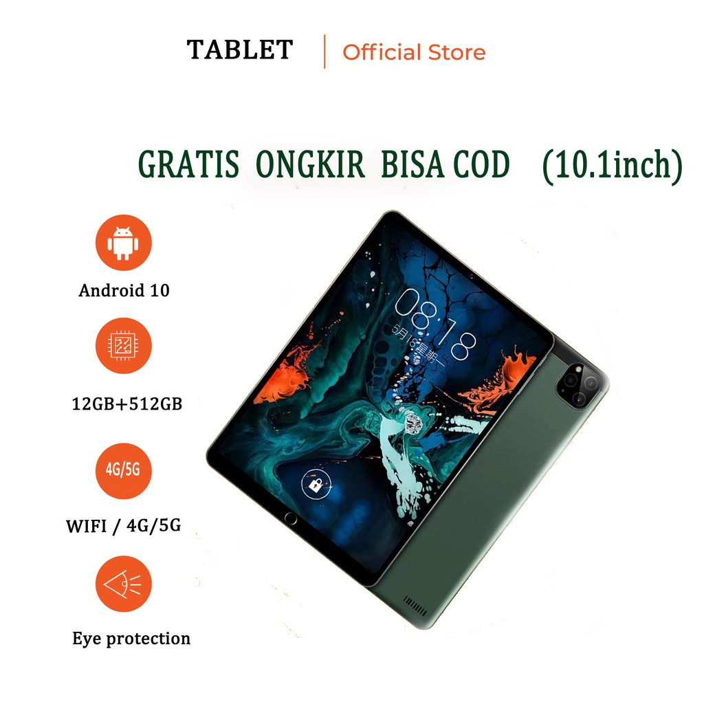 【Hot Sale】 2022 tablet 5G baru 8GB+128GB tablet pembelajaran Android laris manis