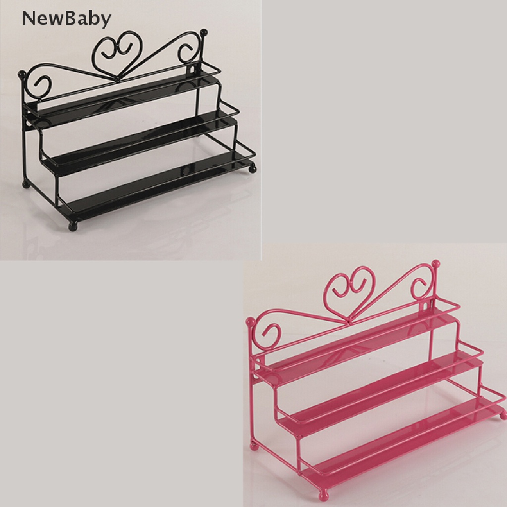 Newbaby Rak Display Kutek 3 Tingkat Bentuk Hati Bahan Metal