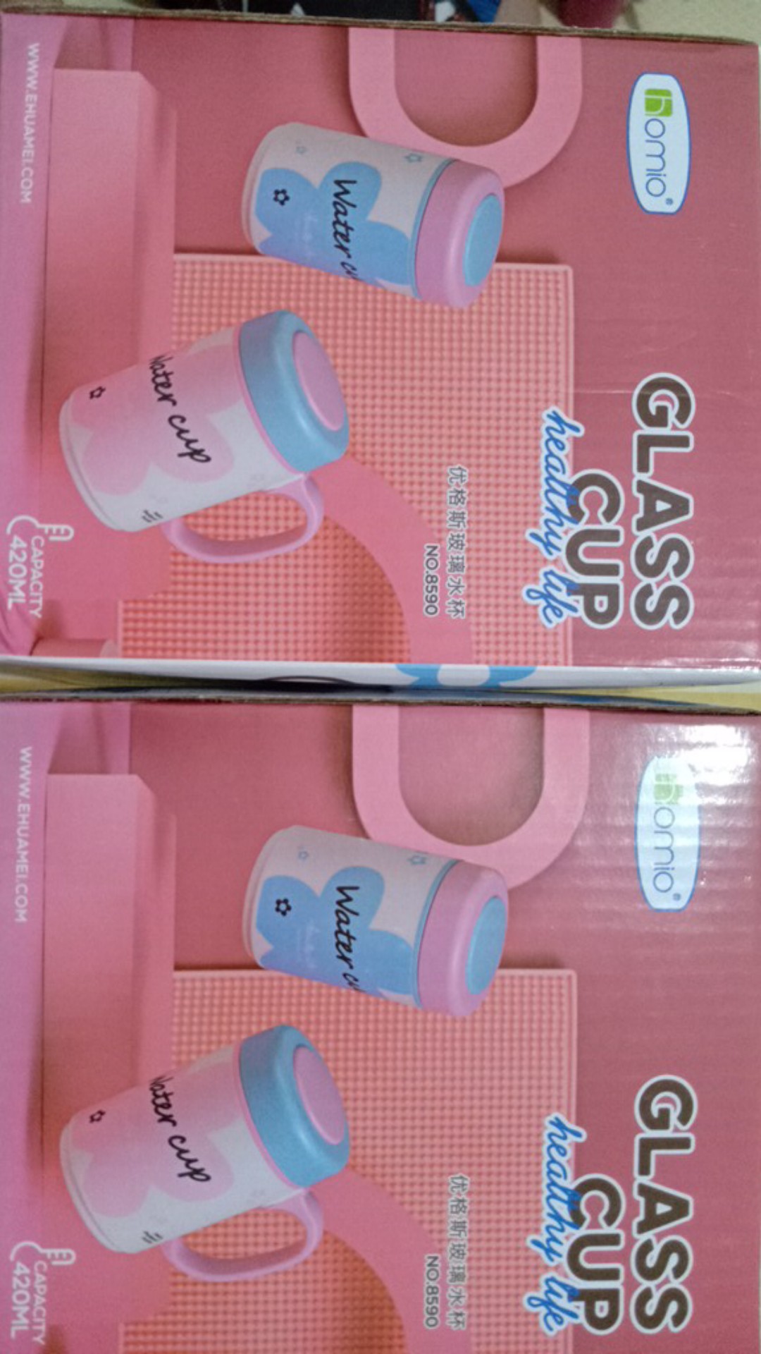 Gelas Minum Homio Water Cup 8590 Plastic Glass Pink Blue // Gelas Minum Lucu Murah