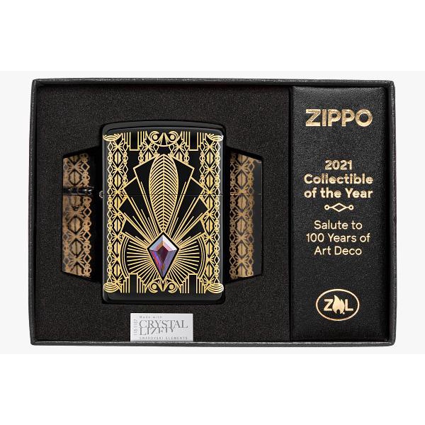 Zippo Original Limited Crystal Art Deco Gold Plated Coty 2021 49501