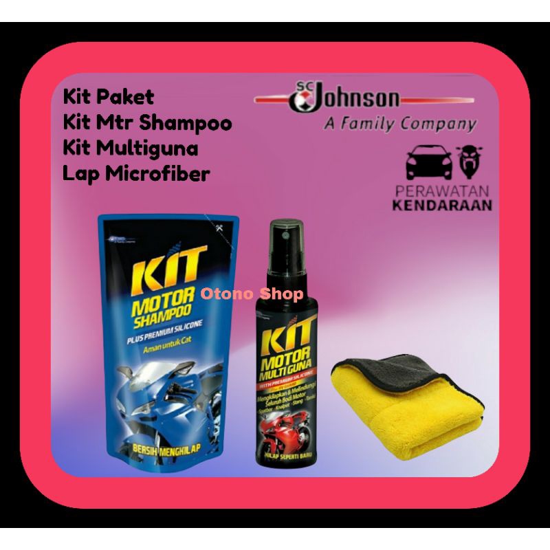Kit Motor Shampoo, Kit Paket, Kit Motor Shampoo,Kit Motor Multiguna,Lap Kanebo,Lap Microfiber, Spons