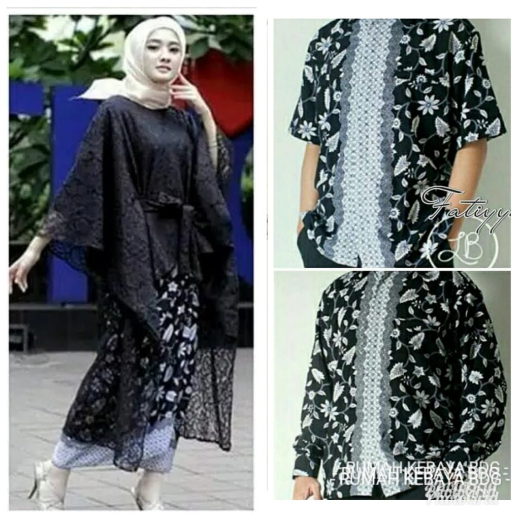 COUPLE LONG CAPE BRUKAT/KEBAYA COUPLE/BAJU KONDANGAN/BAJU BATIK COUPLE RUMAH KEBAYA BANDUNG RUMAH SONGKET BANDUNG