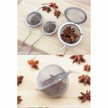 Saringan Teh Stainless Saringan Teh Tea Bundar Saringan Wedang Uwuh Reusable Tea Infuser Strainer Stainless Steel