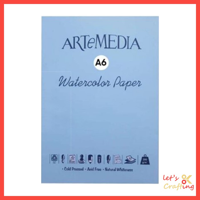 

Artemedia watercolor paper A6/A5/A4 200gsm 12 sheets