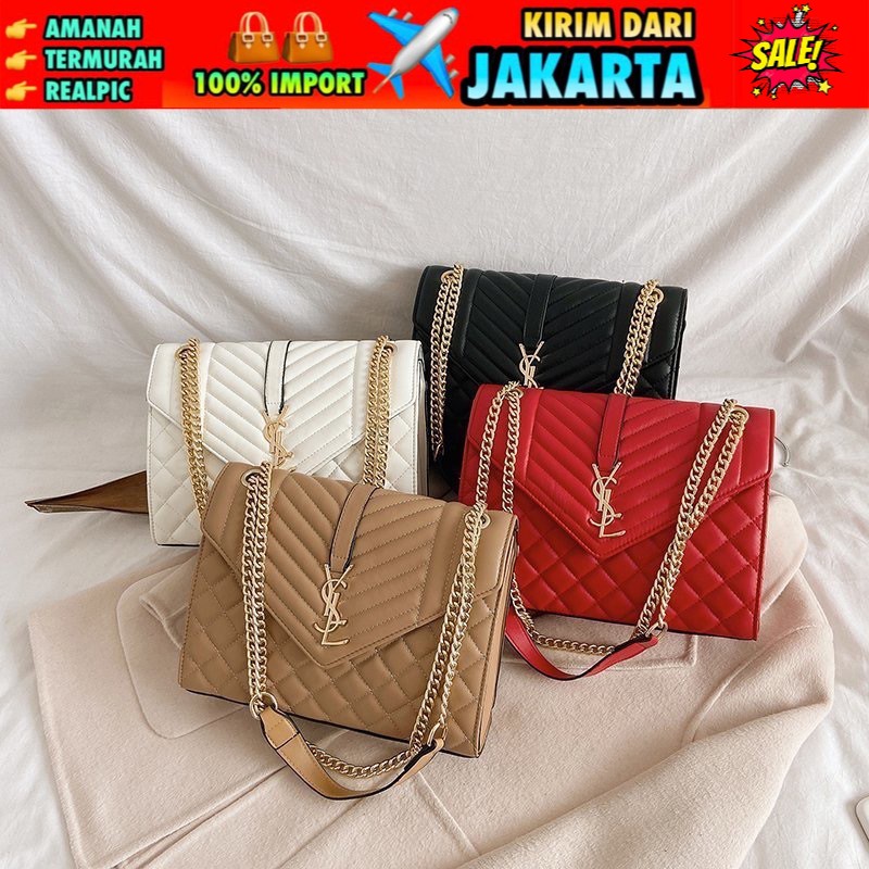 TI 3018 (RANTAI GOLD)  - TAS SELEMPANG WANITA IMPORT MURAH BATAM TAS KONDANGAN PESTA WANITA KOREA - A