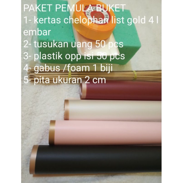 paket bahan buket lengkap / paket pemula untuk belajar membuat buket bouqet murah.