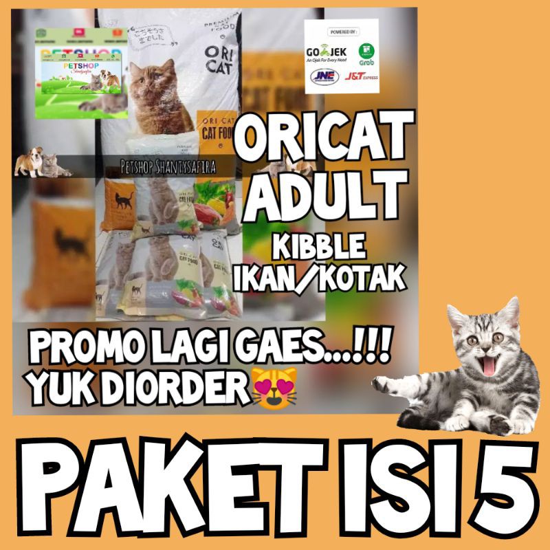 MAKANAN KUCING PAKET ORICAT PAKET ISI 5 / ORI CAT /CAT FOOD setara bolt