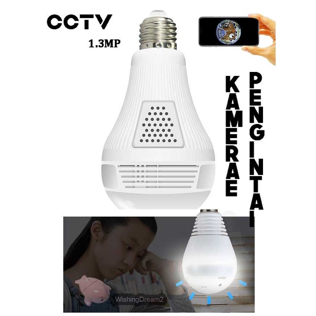 Bohlam LED E27 CCTV IP Kamera Pengintai 960P 1.3MP 130W - B13-L-V2