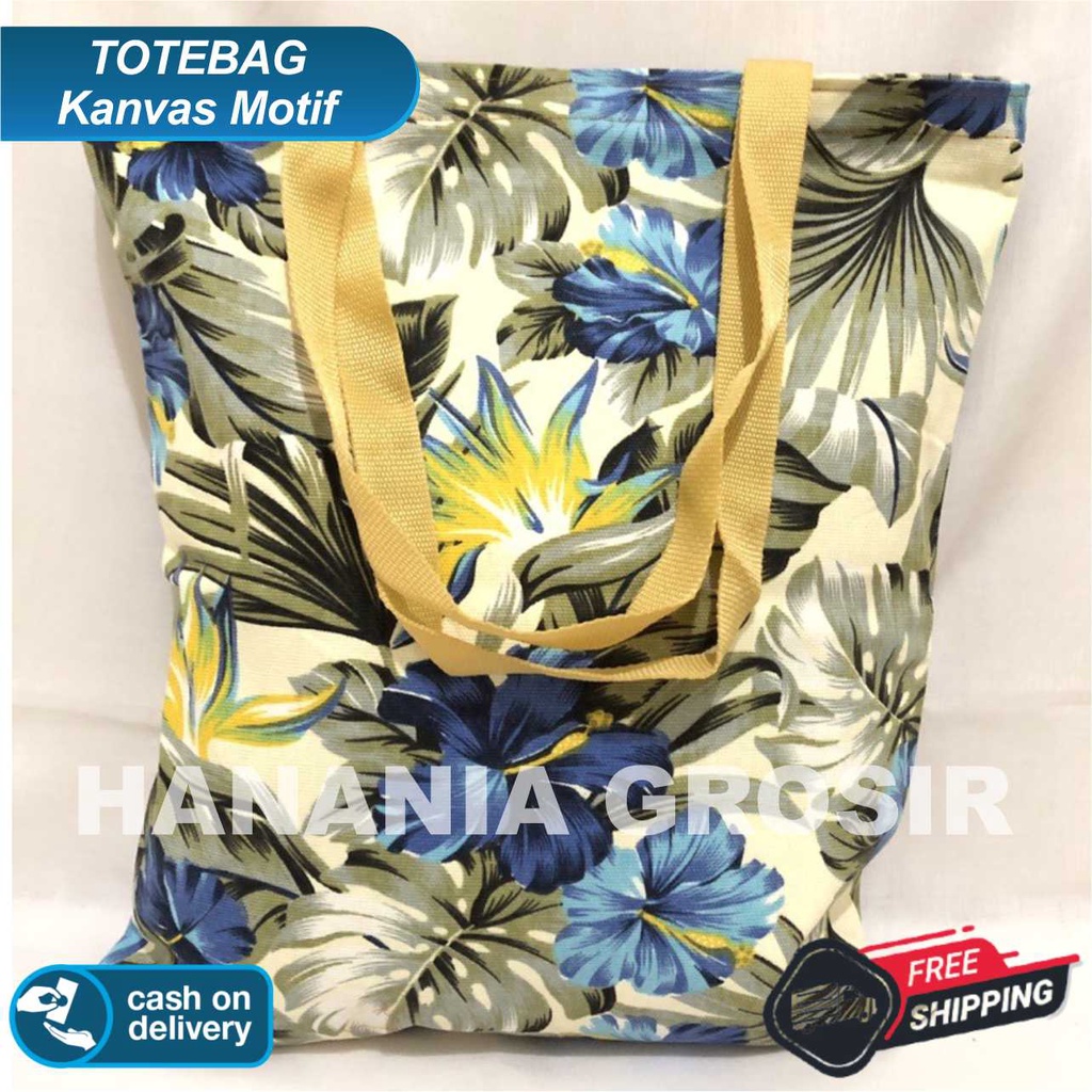 TOTE BAG WANITA TOTEBAG PRIA CANVAS MOTIF GOOD QUALITY WITH RESLETING GROSIR TAS JOGJA