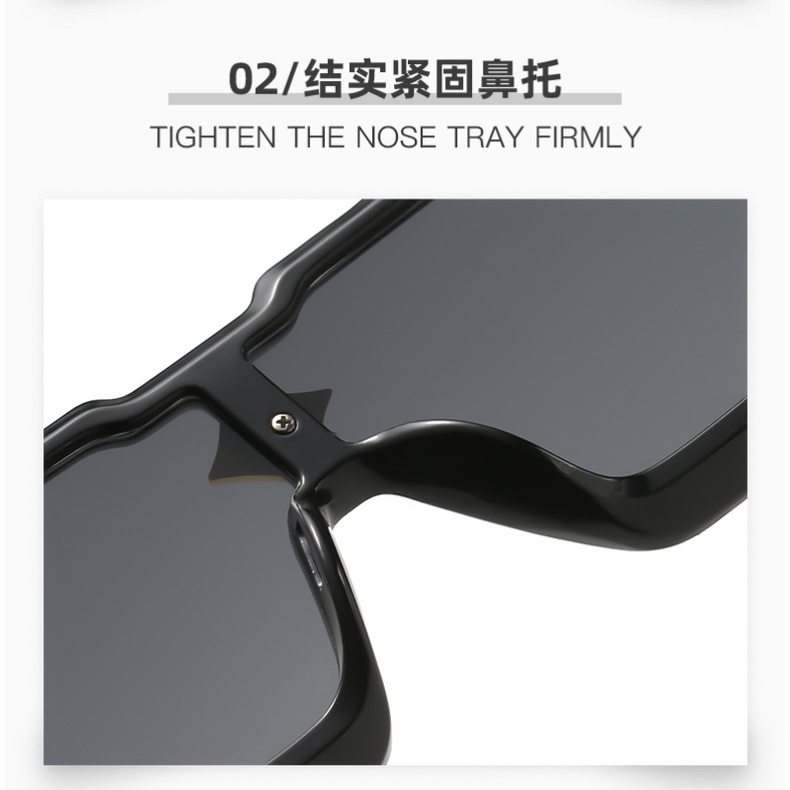 Kacamata Sunglass Bentuk Kotak Oversized Gaya Western