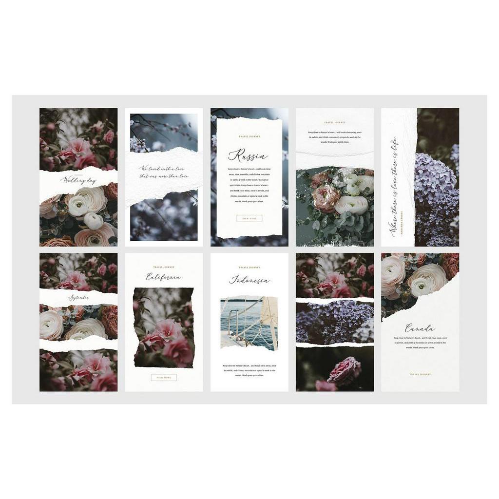 Ripped Papers Instagram Templates - Adobe Photoshop