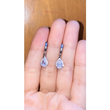 Anting Bulat Diamond S925 Perak Asli