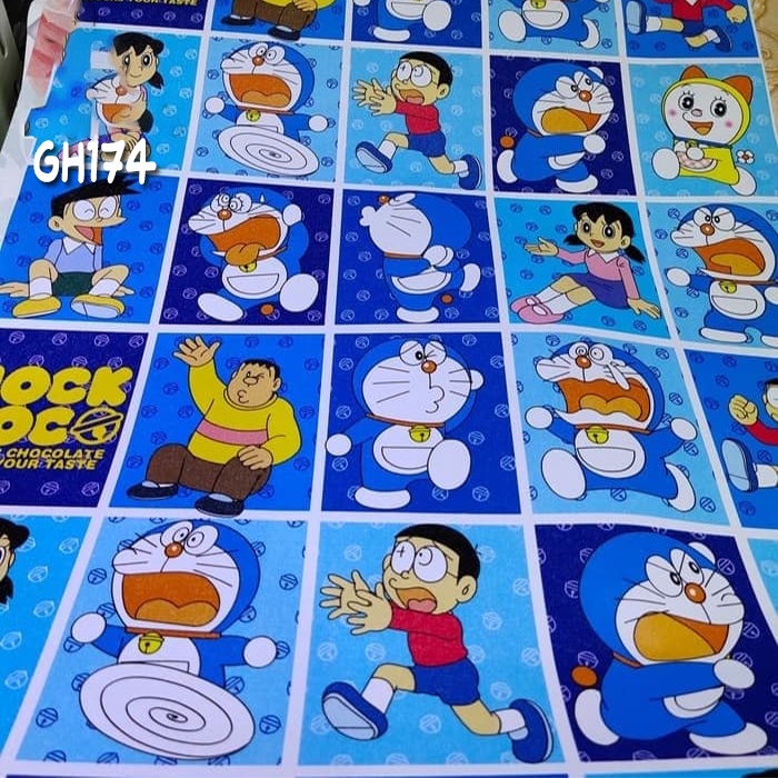 Wallpaper Stiker Dinding 3D Motif Doraemon Dan Hello Kitty Bahan PVC Mudah DiPasang - WORLDDEKOR