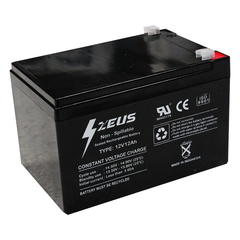  Aki Sepeda Listrik Selis  Zeus 12V 12Ah MF Vrla Aki  Kering 