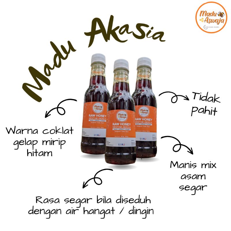 

MADU ASWAJA Madu Asli Murni Raw Honey Nektar Akasia 330gr