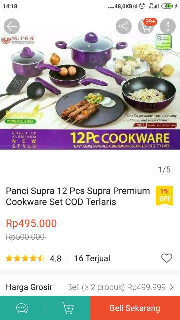 Panci Supra 12 Pcs Supra Premium Cookware Set Cod Terlaris Termurah Bisa Bayar Di Tempat