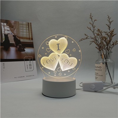 Lampu LED 3D Lampu 3D Lampu hias lampu tidur lampu pajang transparan light night led