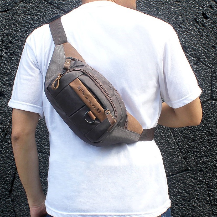 Tas Waist Bag Selempang Slempang Pria Pusiill Coklat Tourin Zurex #6 Kualitas Premium Made In +62