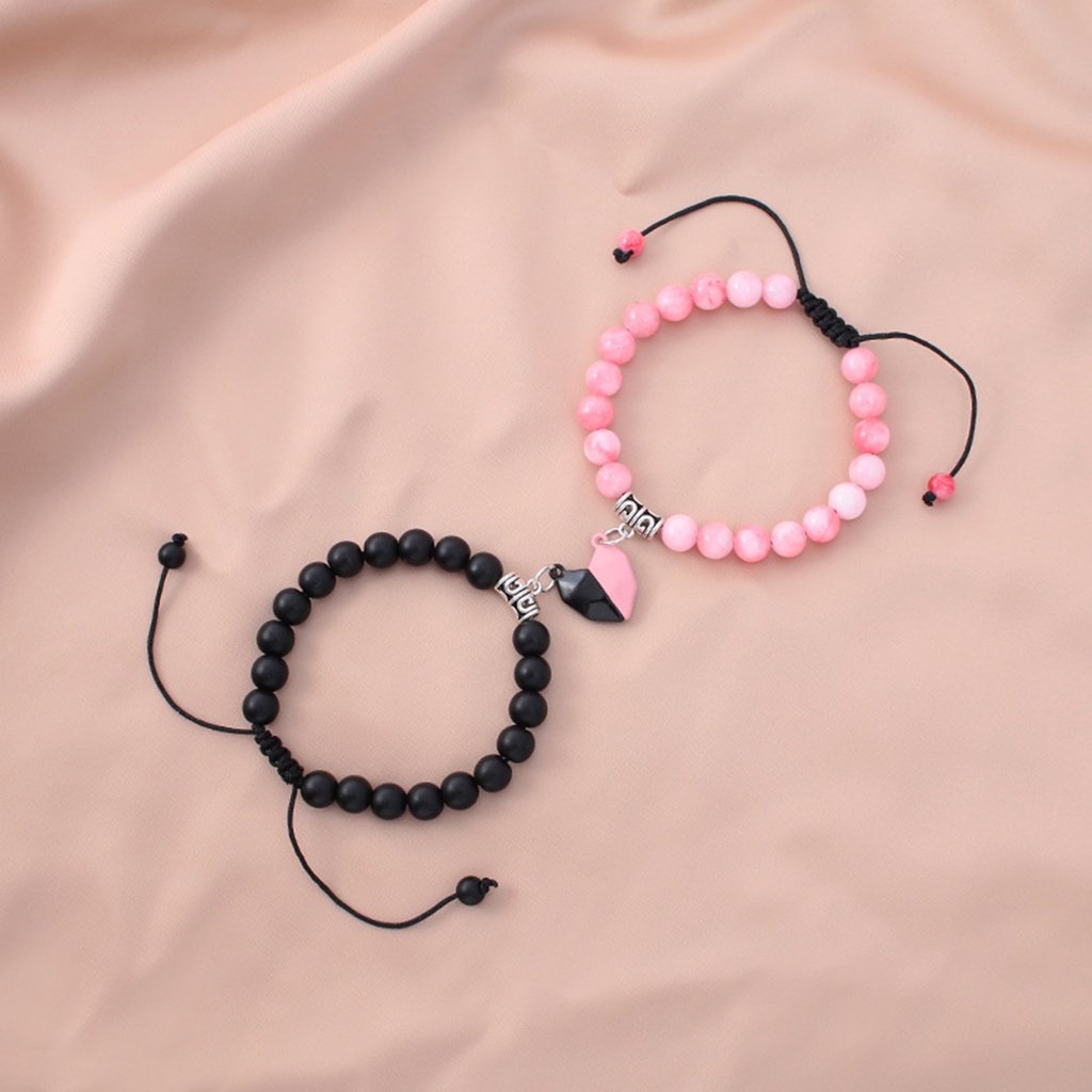 Hu Hu Hu Hu Hu Alat Bantu Pasang Kacamata♡ 2pcs Gelang Magnetik Bentuk Hati Untuk Pria Dan Wanita