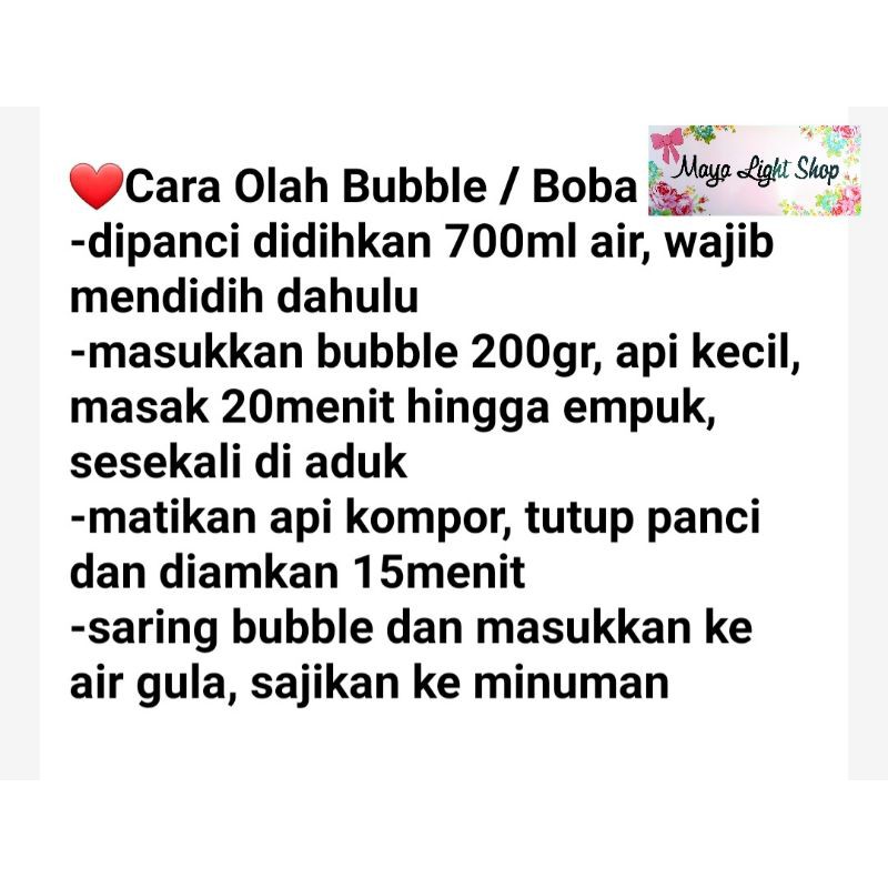 bubble drink 1kg tapioca pearl boba drink minuman bubble black import halal