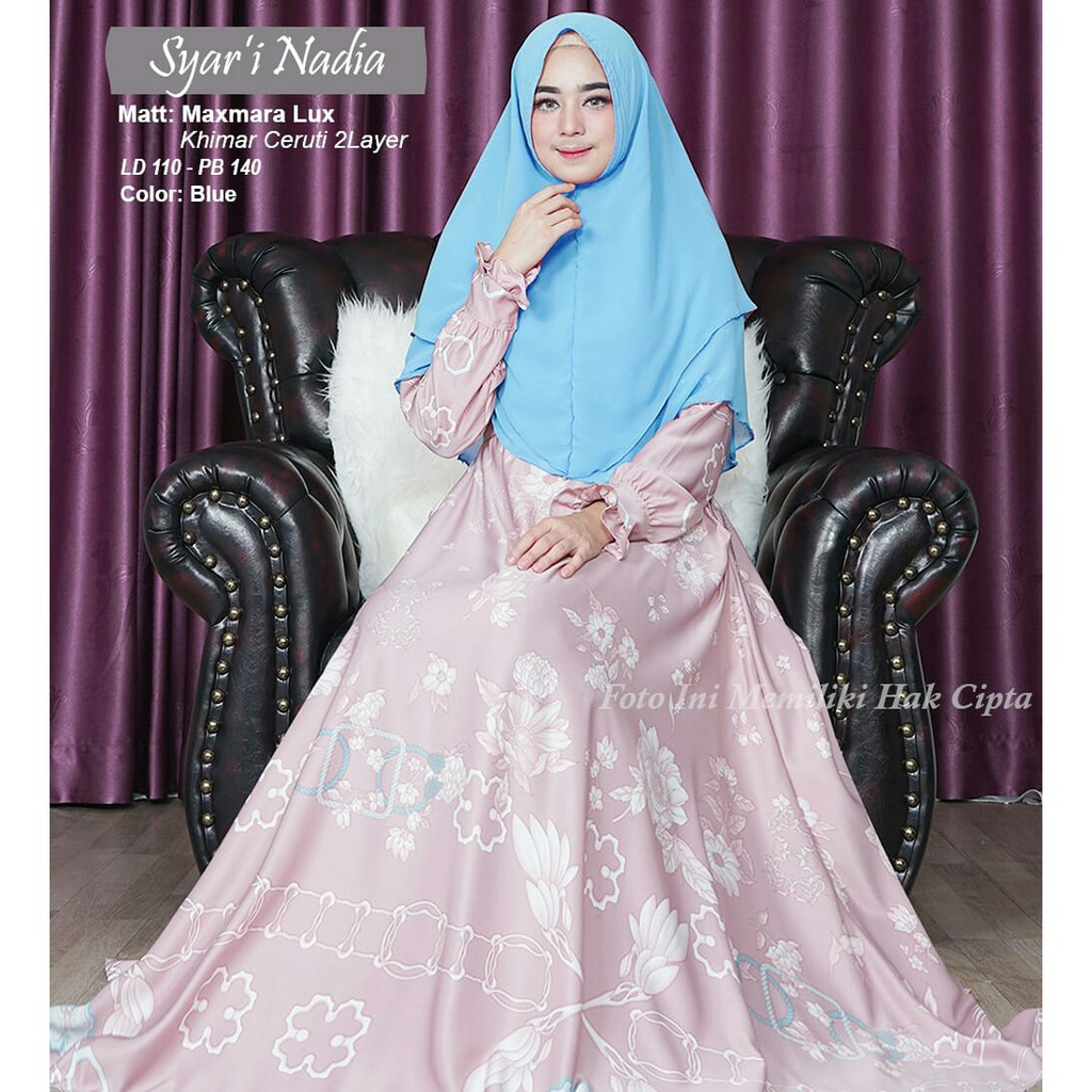 Humaira99 Baju Gamis Syari Muslim Dress Hijab Muslimah Atasan Wanita Longdress Busui Maxmara Nadia