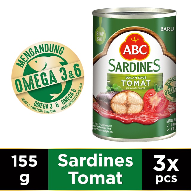 

ABC Sarden Saus Tomat 155 g - Multi Pack 3 pcs