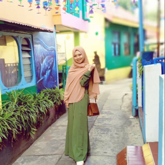 Gamis syari polos wolfis